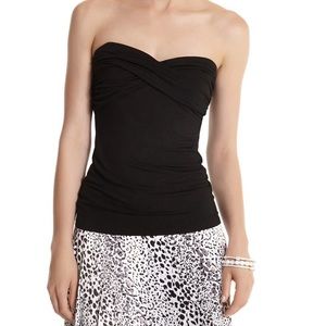 White House Black Market Black Strapless Top